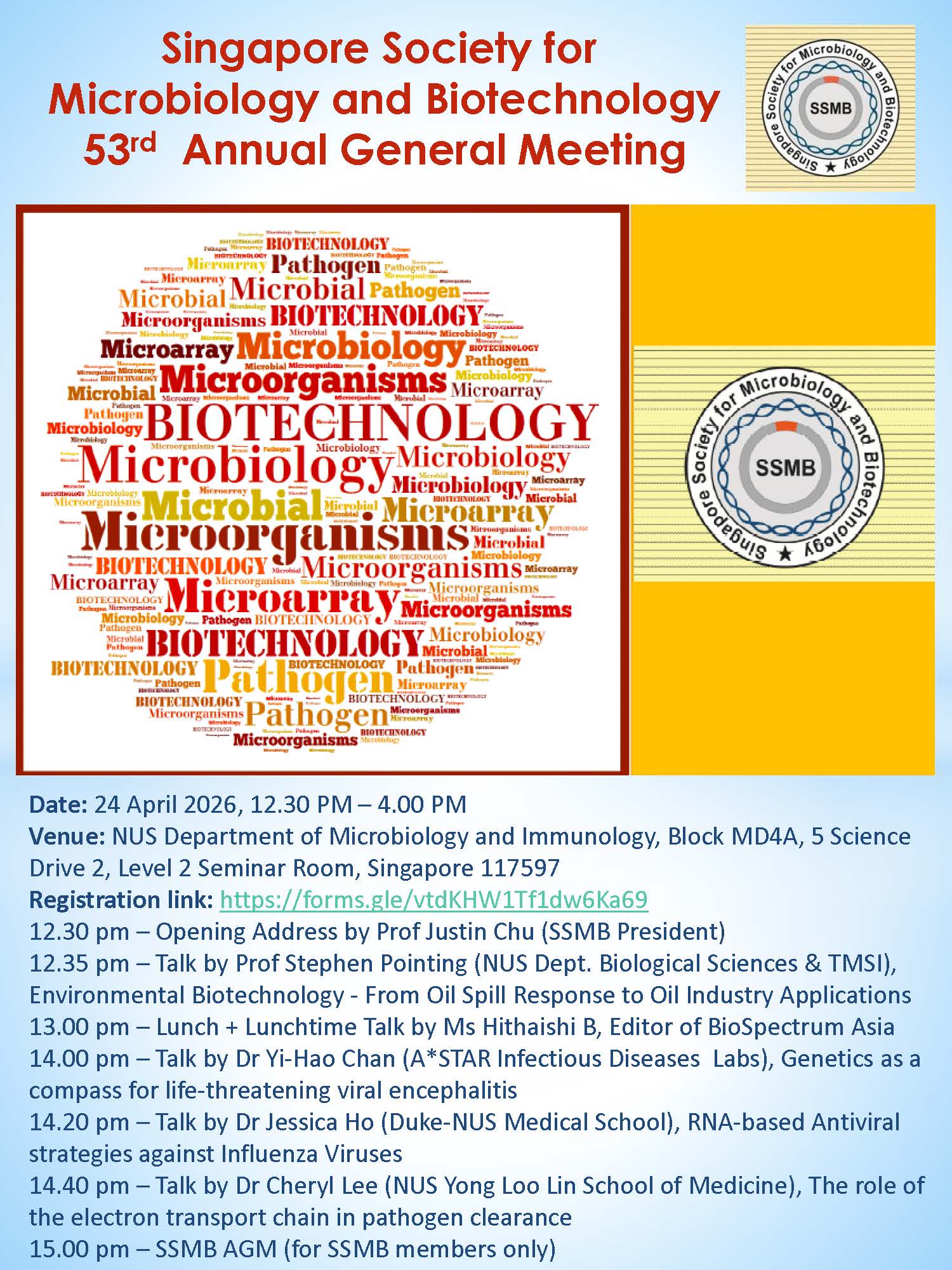 Upcoming Events - Singapore Society for Microbiology and Biotechnology